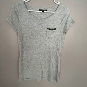 Super soft light grey express short sleeve shirt size medium.